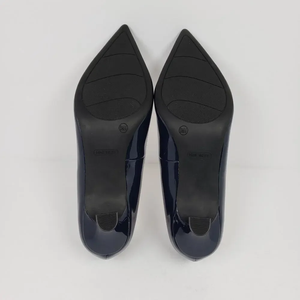Nine West Andes Womens Size 9.5 Dark Blue Formal Point Toe Pump 2.75